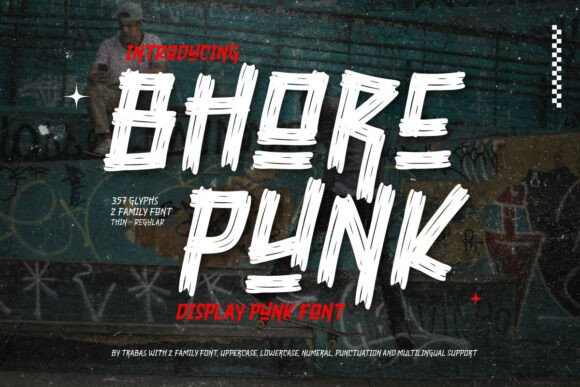 Bhore Punk: The Bold Display Font for Edgy Campaigns