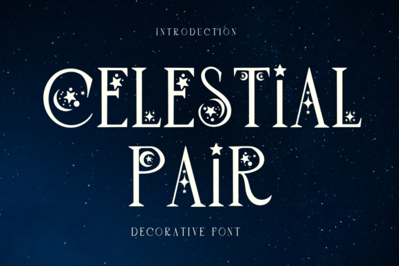 Celestial Pair: A Magical Decorative Font for Makers