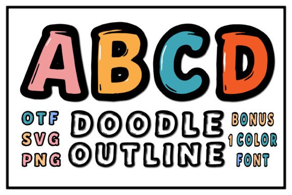 Doodle Outline Typeface for Editorial Design