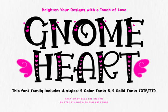 Gnome Heart: A Playful Color Font for Creative Designs