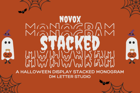 Novox Ghost Stacked Monogram Typeface for Bold Campaigns